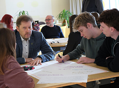 Schüler/innen in der Gruppenarbeit